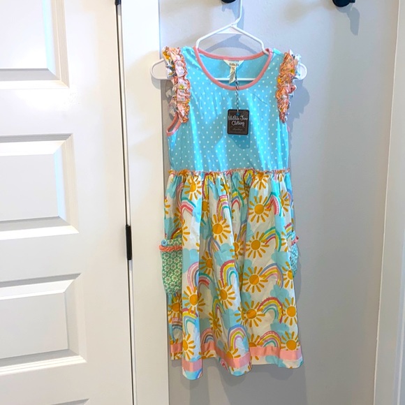 New with Tags Size 16 Matilda Jane Sun Rainbow Print Dress with pockets 🌈 - Picture 1 of 7